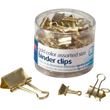 Officemate Internatnl CLIP, BINDER, 30PC, GOLD, 30PK OIC31022